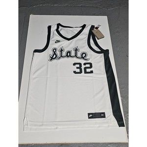 New Michigan State Spartans Men's Basketball Jersey Nike  #32 WHITE GREEN Size M